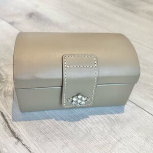 Danier Leather Jewelry Box with Crystal Button Clasp